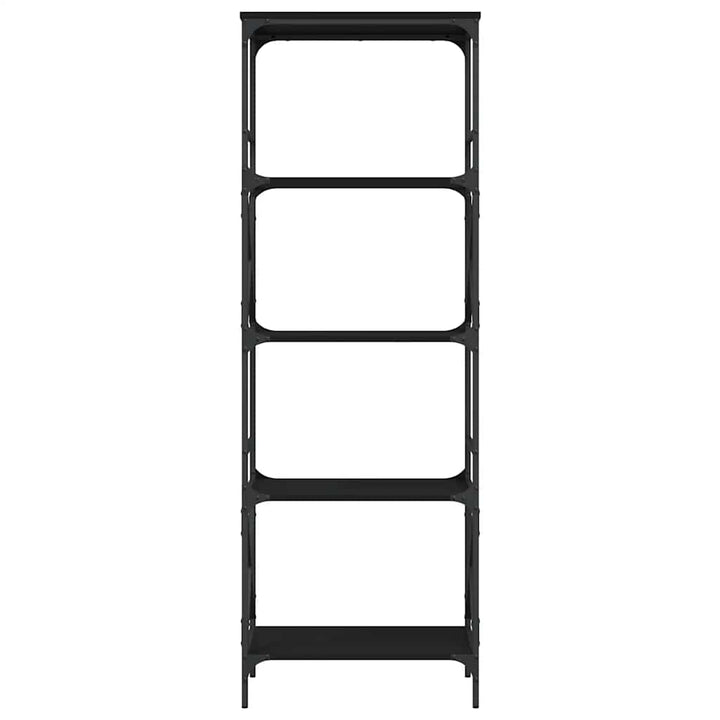 bogreol med 5 hylder 59x35x171 cm konstrueret træ sort
