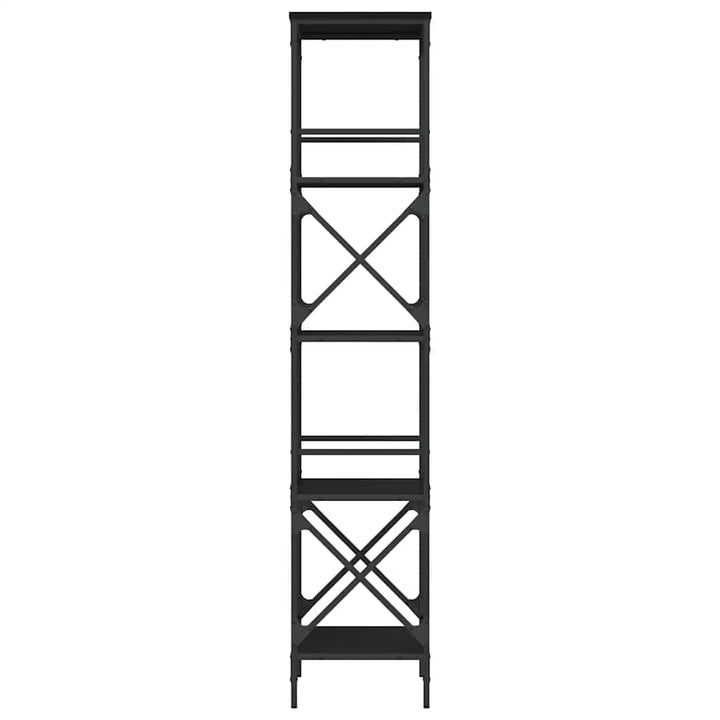 bogreol med 5 hylder 59x35x171 cm konstrueret træ sort