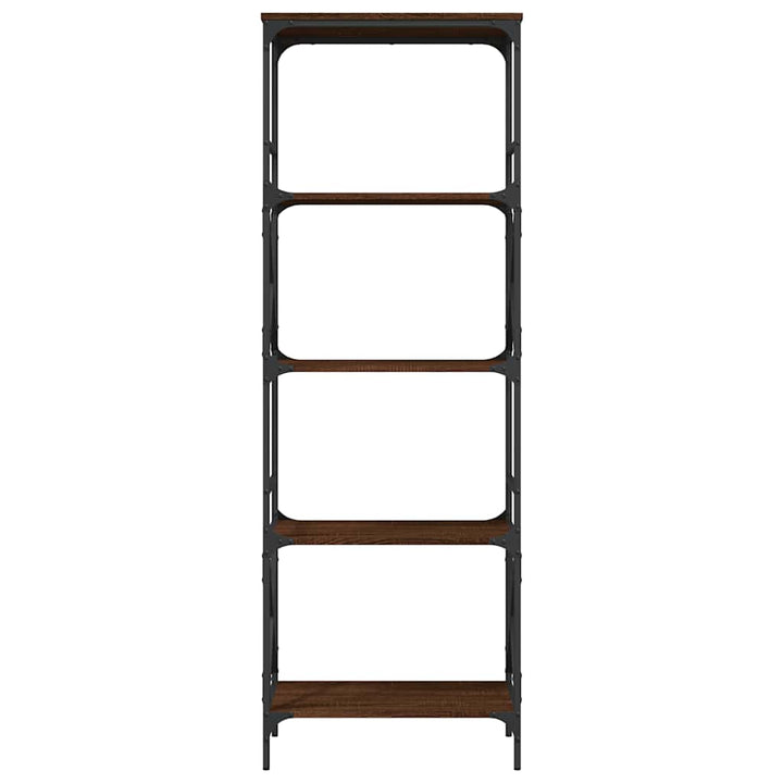 bogreol med 5 hylder 59x35x171 cm konstrueret træ brunt eg