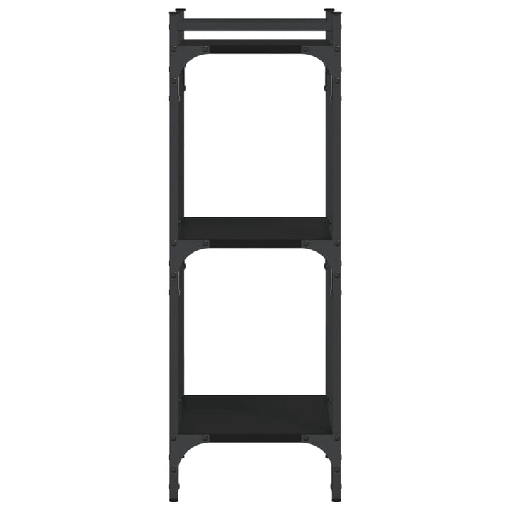 bogreol med 3 hylder 40x30x86 cm konstrueret træ sort