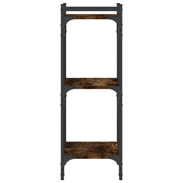 bogreol 3 hylder 40x30x86 cm konstrueret træ røget eg