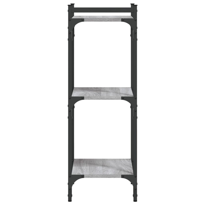 bogreol 3 hylder 40x30x86 cm konstrueret træ grå sonoma-eg