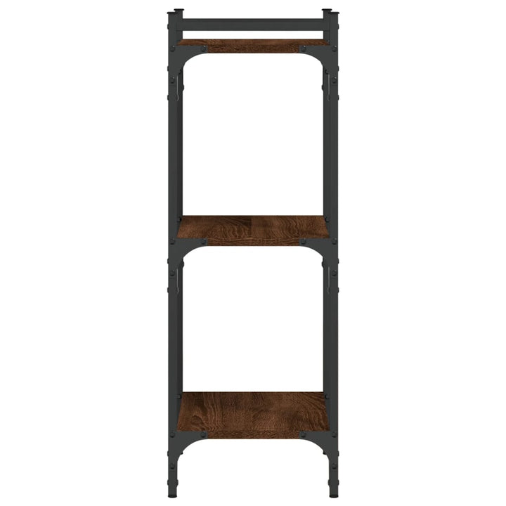 bogreol 3 hylder 40x30x86 cm konstrueret træ brun