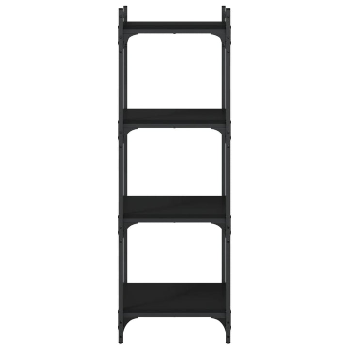 bogreol med 4 hylder 40x30x120 cm konstrueret træ sort