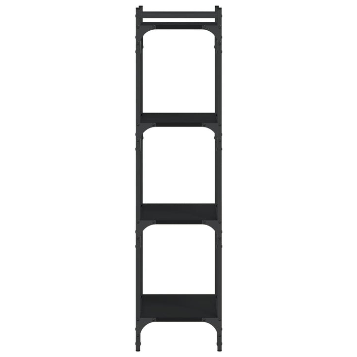 bogreol med 4 hylder 40x30x120 cm konstrueret træ sort