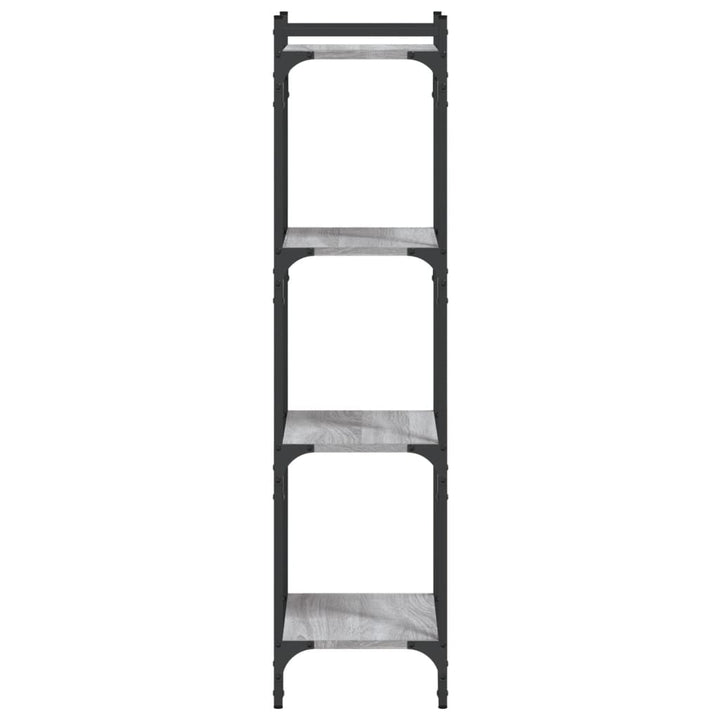 bogreol 4 hylder 40x30x120 cm konstrueret træ grå sonoma-eg