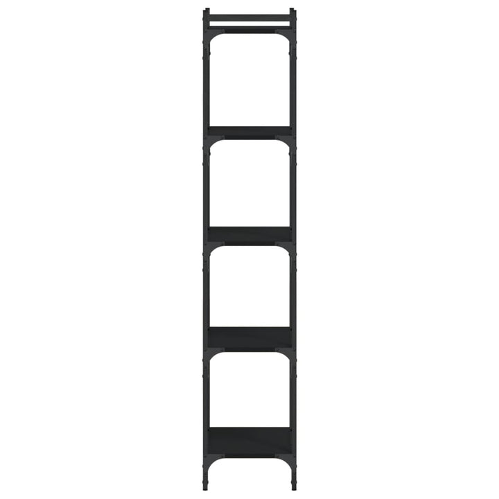bogreol med 5 hylder 40x30x154 cm konstrueret træ sort