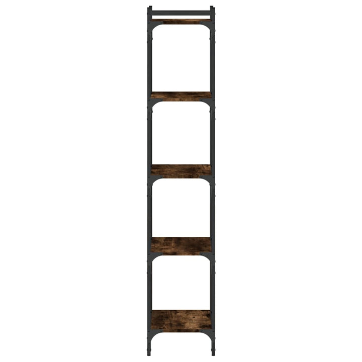 bogreol 5 hylder 40x30x154 cm konstrueret træ røget eg
