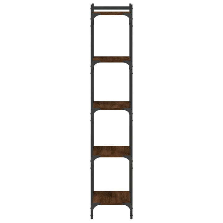 bogreol 5 hylder 40x30x154 cm konstrueret træ brunt eg