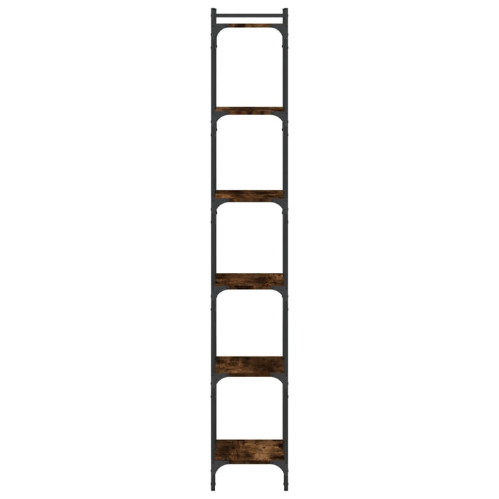 bogreol 6 hylder 40x30x188 cm konstrueret træ røget eg