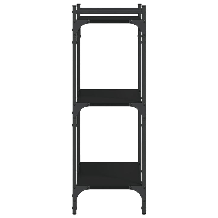 bogreol med 3 hylder 60x30x86 cm konstrueret træ sort