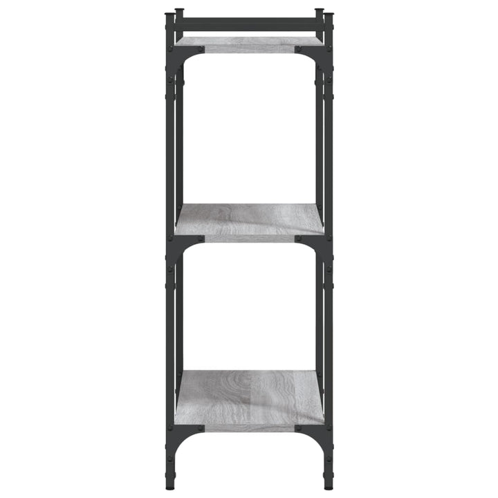 bogreol 60x30x86 cm 3 hylder konstrueret træ grå sonoma-eg