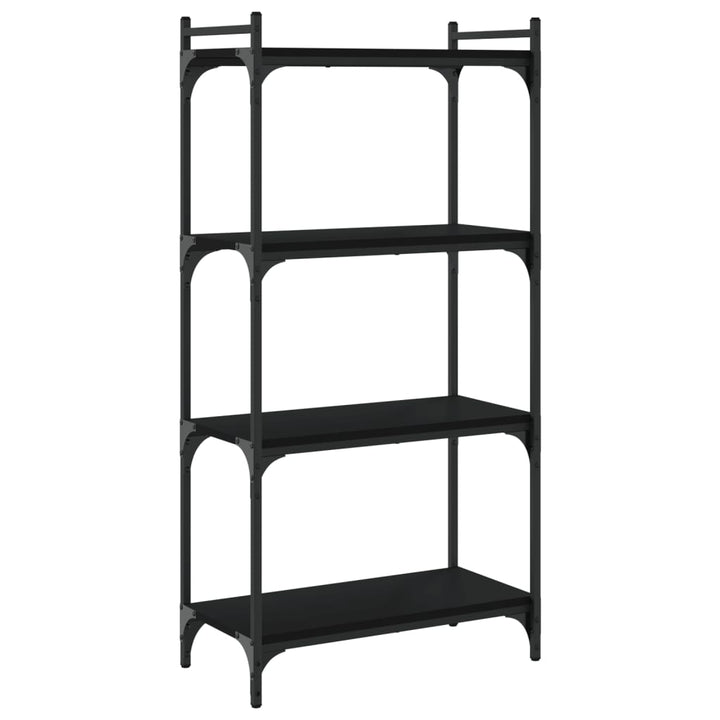 bogreol med 4 hylder 60x30x120 cm konstrueret træ sort