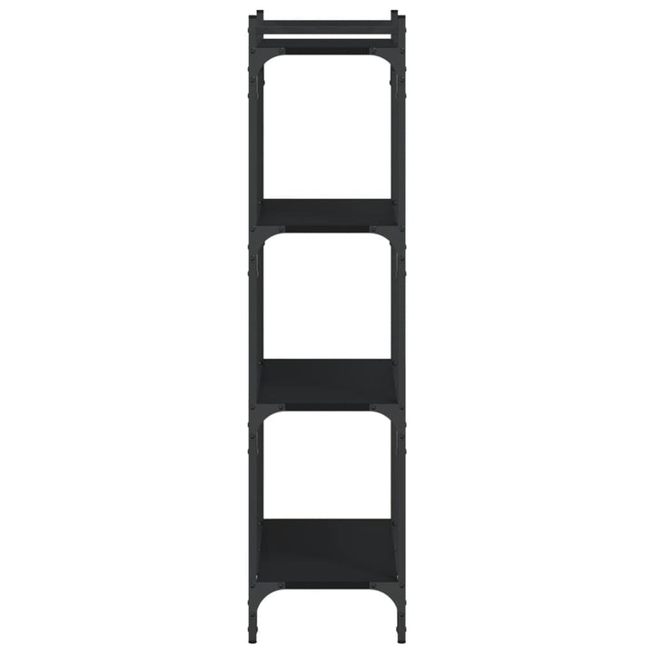 bogreol med 4 hylder 60x30x120 cm konstrueret træ sort