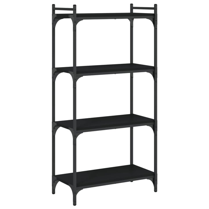 bogreol med 4 hylder 60x30x120 cm konstrueret træ sort