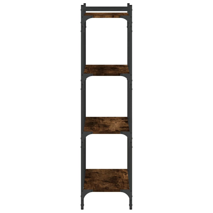 bogreol 4 hylder 60x30x120 cm konstrueret træ røget eg
