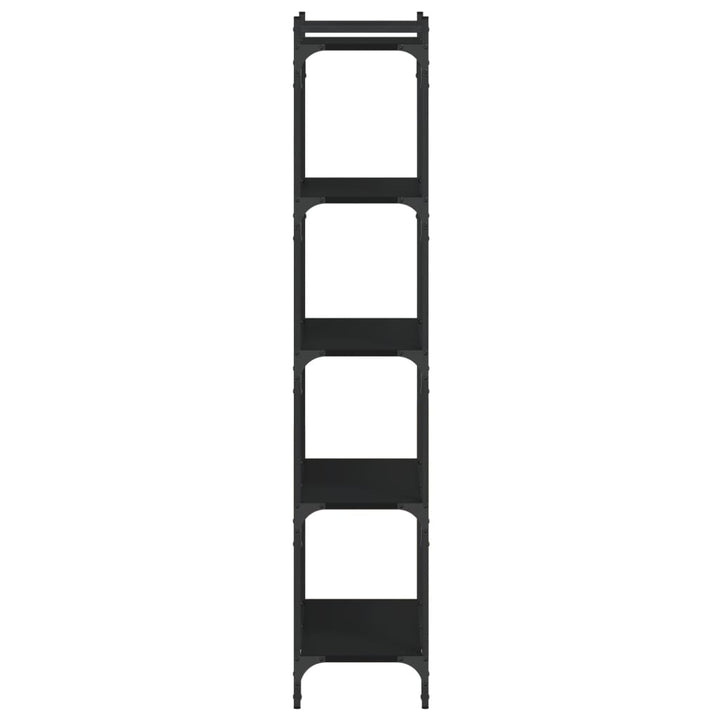 bogreol med 5 hylder 60x30x154 cm konstrueret træ sort