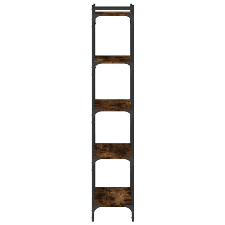bogreol 5 hylder 60x30x154 cm konstrueret træ røget eg