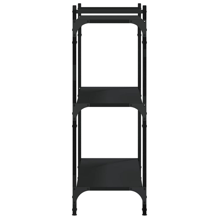 bogreol med 3 hylder 80x30x86 cm konstrueret træ sort