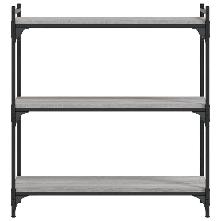 bogreol 3 hylder 80x30x86 cm konstrueret træ grå sonoma-eg