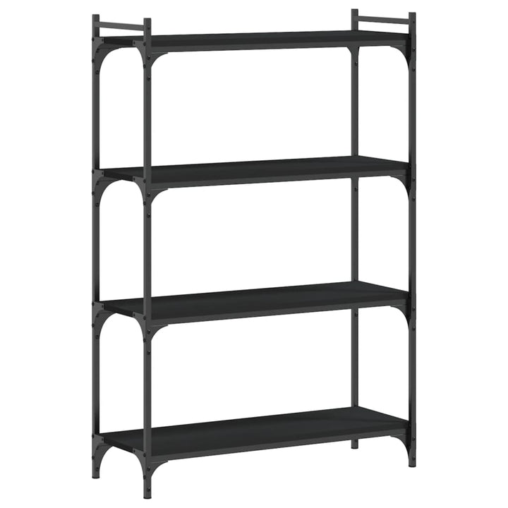 bogreol med 4 hylder 80x30x120 cm konstrueret træ sort
