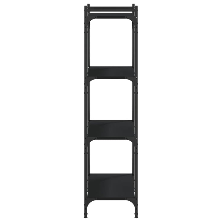 bogreol med 4 hylder 80x30x120 cm konstrueret træ sort