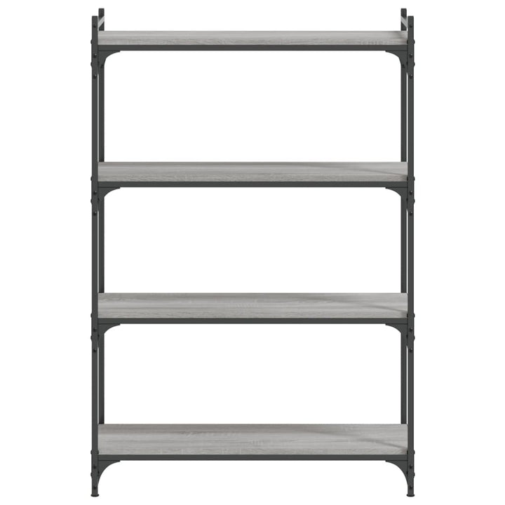 bogreol 4 hylder 80x30x120 cm konstrueret træ grå sonoma-eg