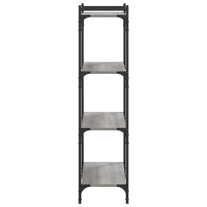 bogreol 4 hylder 80x30x120 cm konstrueret træ grå sonoma-eg