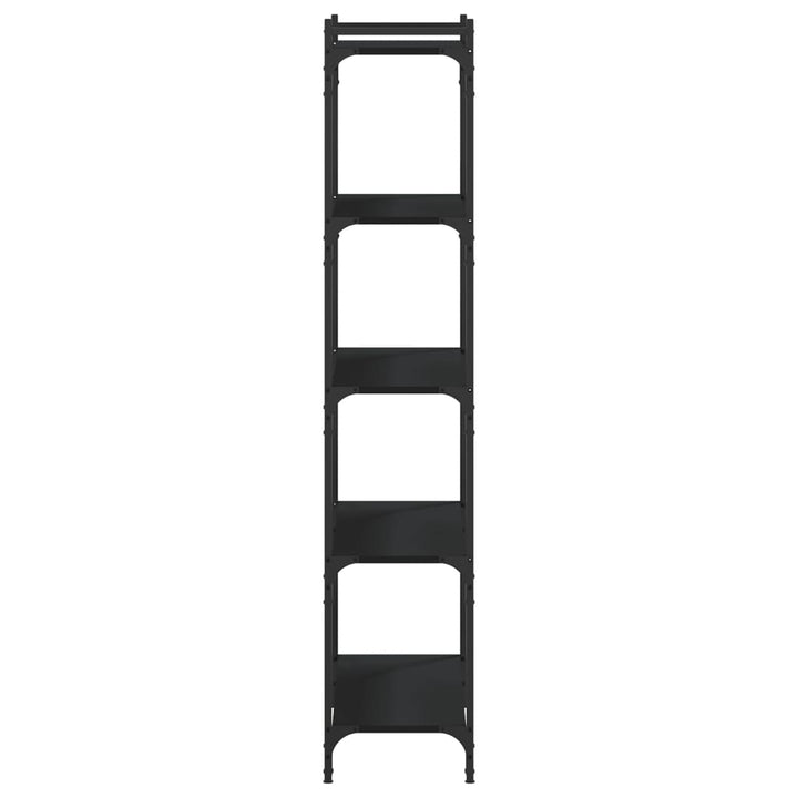 bogreol med 5 hylder 80x30x154 cm konstrueret træ sort