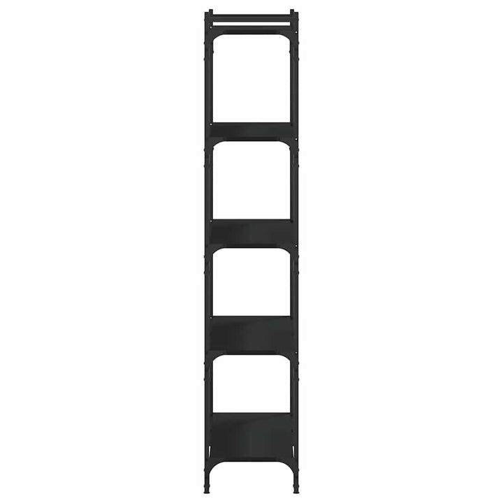 bogreol med 5 hylder 80x30x154 cm konstrueret træ sort