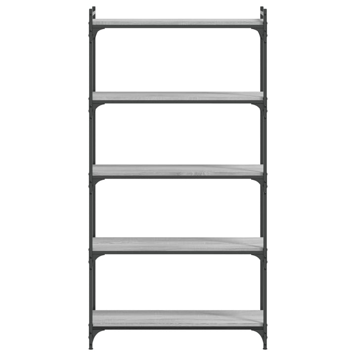bogreol 80x30x154 cm 5 hylder konstrueret træ grå sonoma-eg