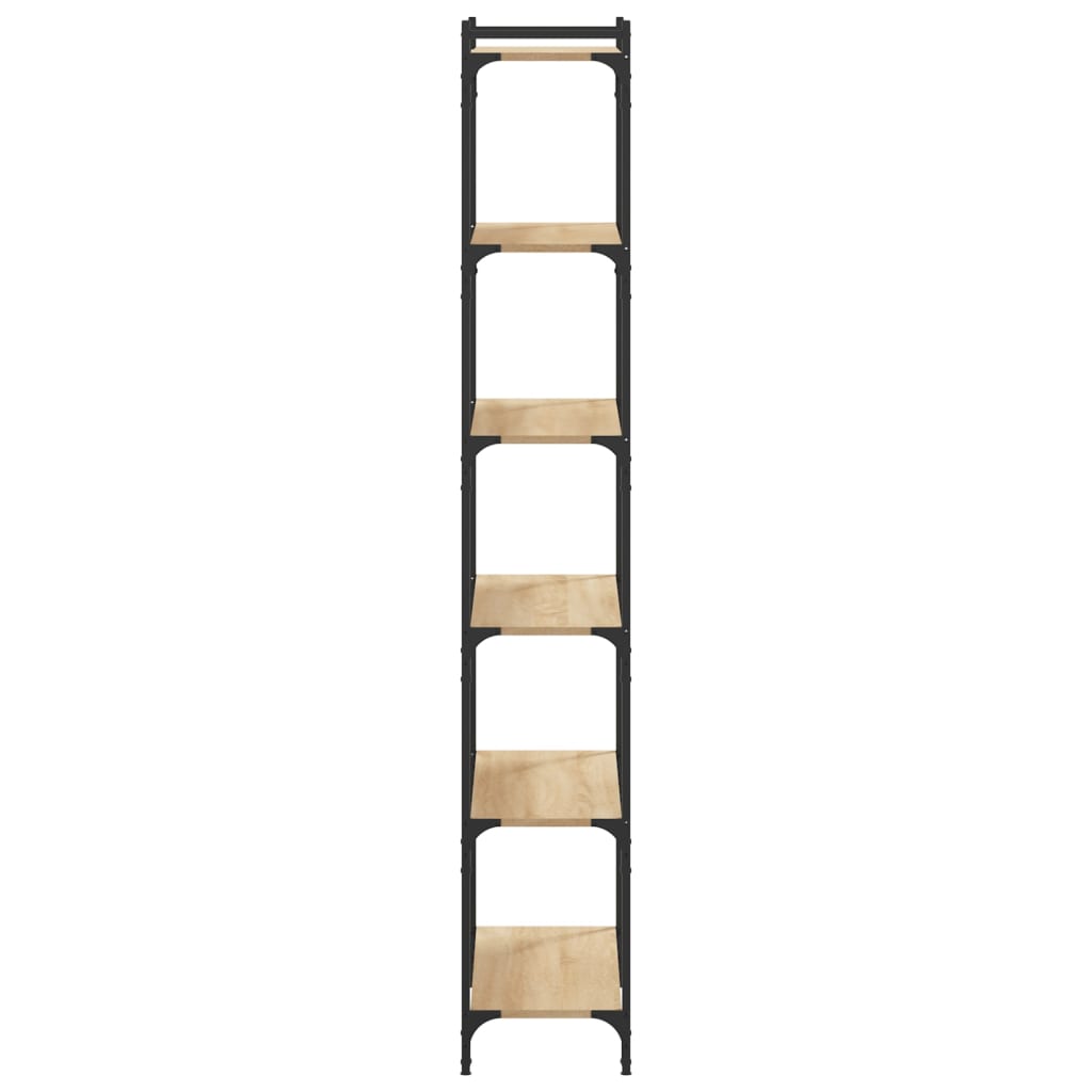 bogreol 6 hylder 80x30x188 cm konstrueret træ sonoma-eg