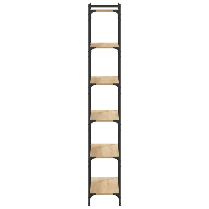 bogreol 6 hylder 80x30x188 cm konstrueret træ sonoma-eg
