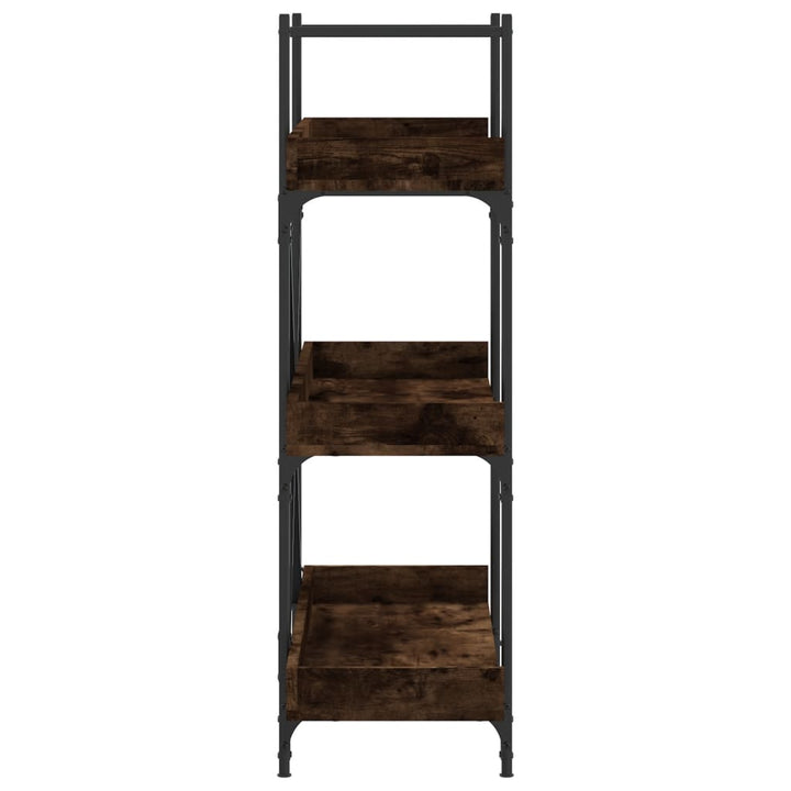 bogreol med 3 hylder 100x33x108,5 cm konstrueret træ røget eg