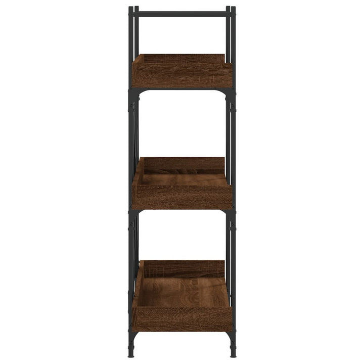 bogreol med 3 hylder 100x33x108,5 cm konstrueret træ brun eg