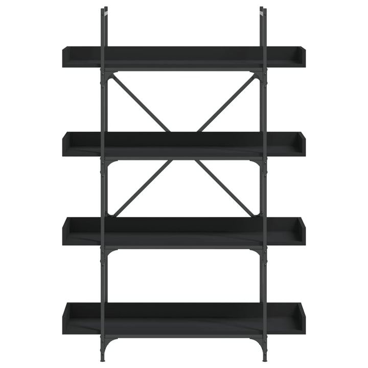 bogreol med 4 hylder 100x33x108,5 cm konstrueret træ sort