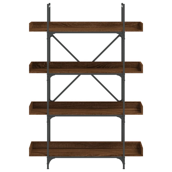bogreol med 4 hylder 100x33x145,5 cm konstrueret træ brunt eg