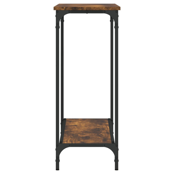 konsolbord 101x30,5x75 cm konstrueret træ røget egetræsfarve