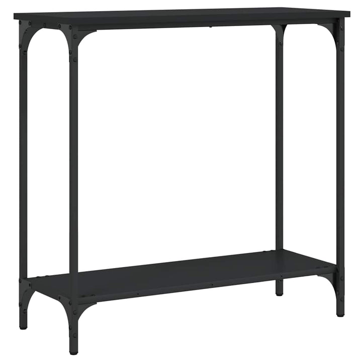konsolbord 75x30,5x75 cm konstrueret træ sort