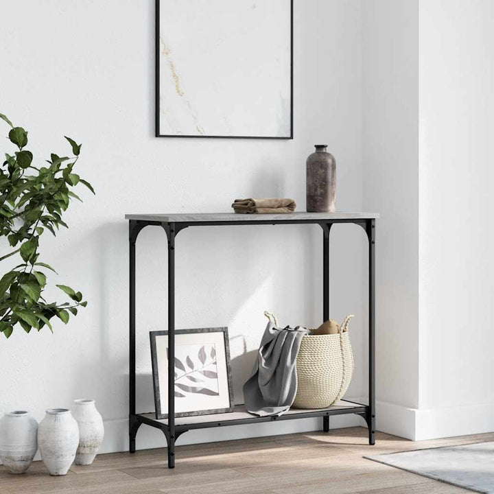 konsolbord 75x30,5x75 cm konstrueret træ grå sonoma-eg