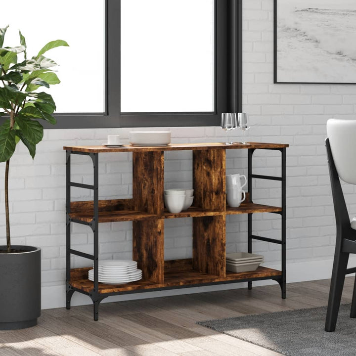 skænk 102x32x73,5 cm konstrueret træ røget egetræsfarve