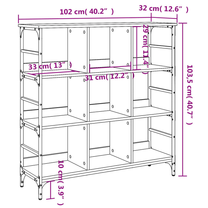 skænk 102x32x103,5 cm konstrueret træ sort