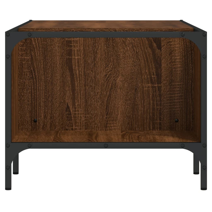 sofabord med stativ 100x51x40 cm konstrueret træ brunt egetræ