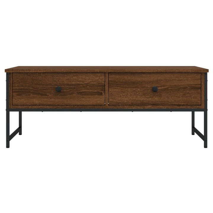 sofabord 101x49x39,5 cm konstrueret træ brun egetræsfarve