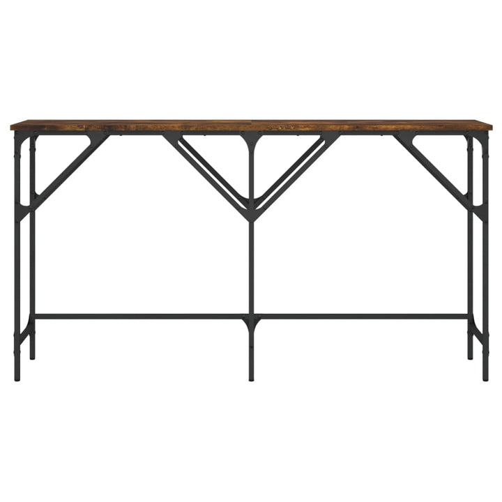 konsolbord 140x29x75 cm konstrueret træ røget egetræsfarve