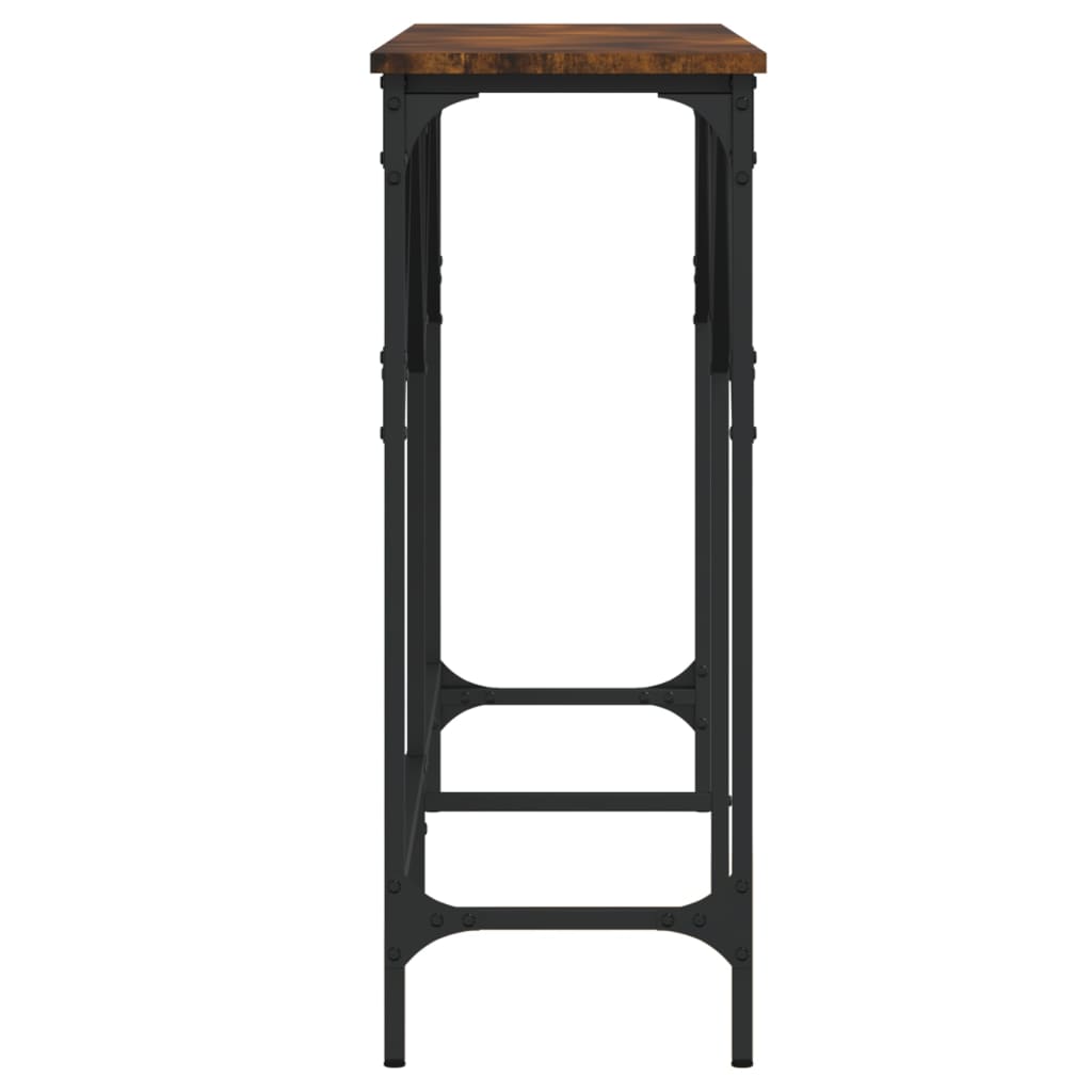 konsolbord 140x29x75 cm konstrueret træ røget egetræsfarve