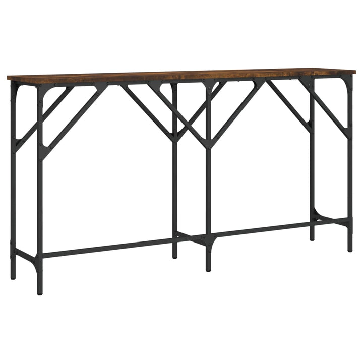 konsolbord 140x29x75 cm konstrueret træ røget egetræsfarve