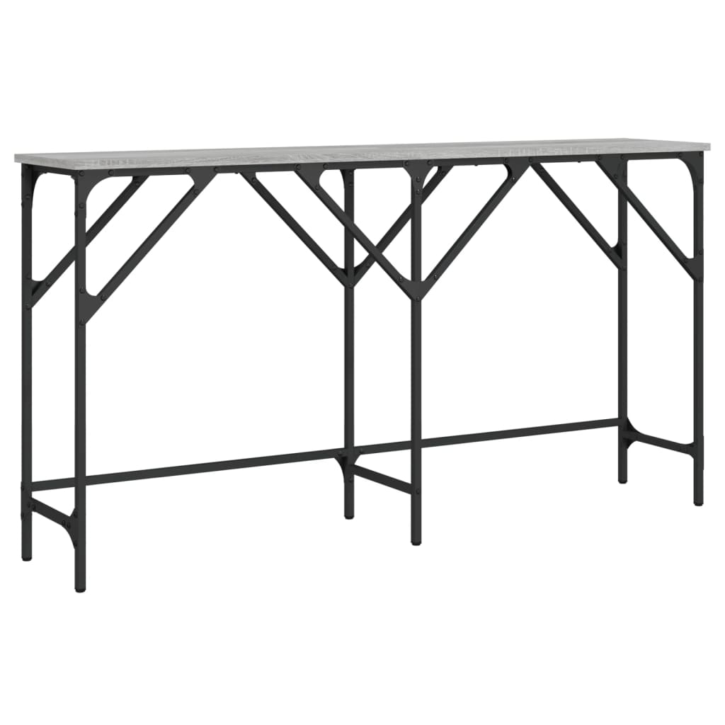 konsolbord 140x29x75 cm konstrueret træ grå sonoma-eg