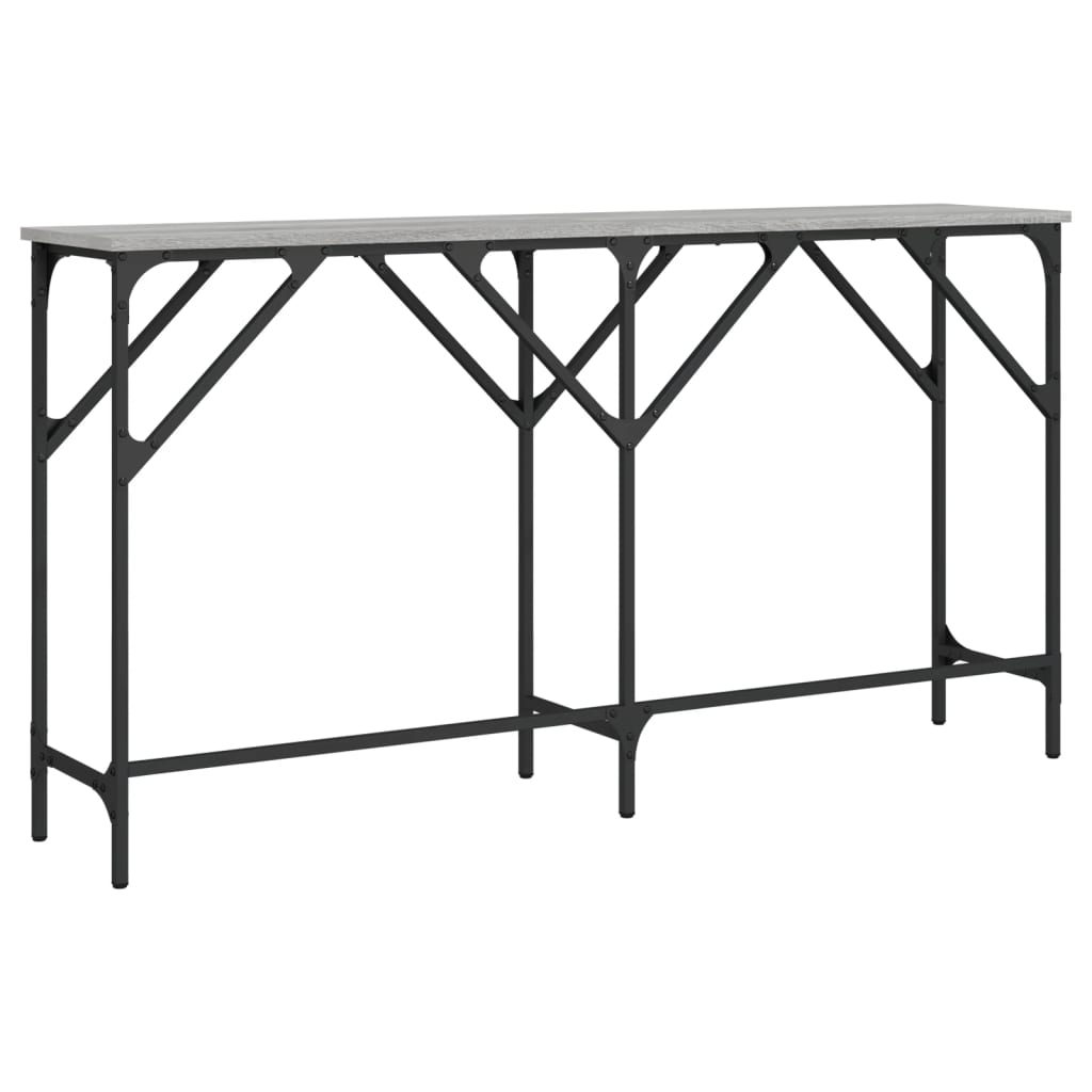 konsolbord 140x29x75 cm konstrueret træ grå sonoma-eg