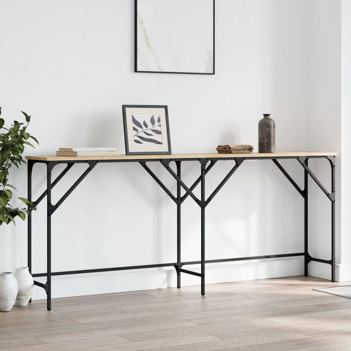 konsolbord 180x29x75 cm konstrueret træ sonoma-eg